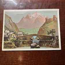1893 Western Electric Co CHICAGO Mountain Scenery Bridge Victorian Trade Card picture