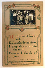 WATERBURY CT 1913 Postcard w/ Enchanting Poem & Photo of The Elton Hotel RARE picture