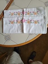 Vintage Embroidered PILLOWCASE PAIR  picture