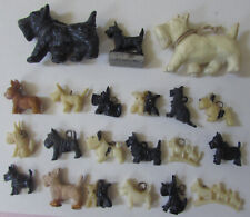20 VINTAGE SCOTTY DOG MINI CHARMS FIGURENES SCOTTISH TERRIERS, ALL ARE VERY OLD picture