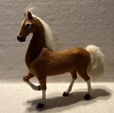 Vintage Tan Horse Figurine with Real Lambs Fur. Glass eyes. picture