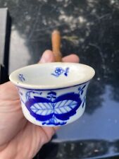 Meissen Germany ~ Antique Porcelain Ladle ~ Blue Onion 13” W/ Wooden Handle picture