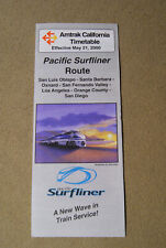 Amtrak Pacific Surfliner Route - Timetable - May 21, 2000 picture