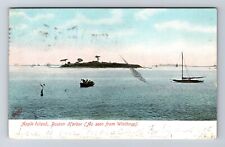 Boston MA-Massachusetts, Boston Harbor, Apple Island, Antique Vintage Postcard picture