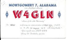 QSL  1949 Montgomery Alabama    radio card picture