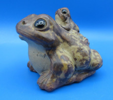 Vintage Japan Shigaraki Ware Lucky Frog Figurine picture