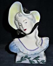 Antique Goldscheider Everlast Porcelain Goldsheider Lady Head Bust with Hat #2 picture