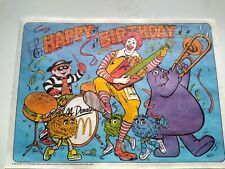 VERY HARD TO FIND, MINT Ronald McDonald, Happy Birthday Placemat - BRAND NEW picture
