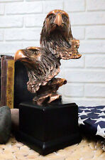 Majestic Wings Of Glory 2 American Bald Eagles Family Unit Sculpture With Base picture