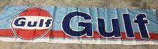 🔥  🔥GULF OIL SIGN 2x8 FLAG/BANNER SHELL BRAND picture