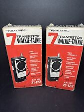 Realistic 7 Transistor Walkie Talkie Two Channel Handheld Vintage TRC-4 Set Of 2 picture