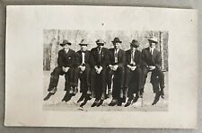 RPPC Young Wise Guys Men 1900s Group Photo Antique Original Snapshot picture
