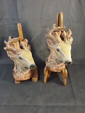 Pair Of Vintage  Resin Red Stag Busts  picture