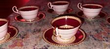 Ansley England Cumberland teacup and saucer Set 7213 (Burgundy And Gold) Lot/ 12 picture