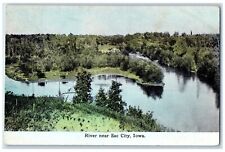 c1912 River Near Lake Exterior Trees Sac City Iowa IA Vintage Antique Postcard picture