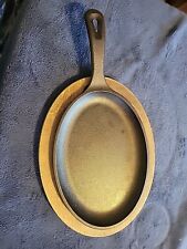 Vintage Lodge Cast Iron Oval 0S Griddle Fajita Skillet Made in the USA  picture