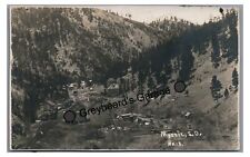 RPPC Railroad Train Station Black Hills Ghost Town MYSTIC SD Real Photo Postcard picture