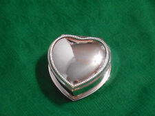 AVON 1987 Tender Memories Heart Trinket Box Silver Pink Lining New In Box  picture