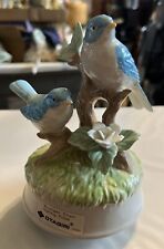 Vintage OTAGIRL BLUE BIRDS MUSIC BOX. Plays “Younger Than Spring” as It Spins picture