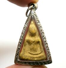 THAI ANTIQUE PHRA NANGPHAYA REAL POWERFUL BUDDHA LUCKY RICH HAPPY AMULET PENDANT picture