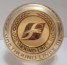 RARE VINTAGE GREYHOUND LINES GLASS PAPER WEIGHT picture