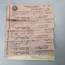 1927 28 Mayfields Creamery Athens TN History 1st National Bank Checks Lot T. B. picture