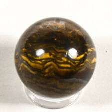 20mm Golden Tiger Iron w/ Silverish Hematite Polished Crystal Sphere Africa 1PC picture