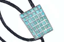 Vintage Zuni Sterling Turquoise Raised Channel inlay bolo picture