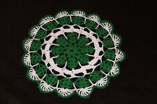 New Hand Crocheted Doily - green white St Patty's Day picture