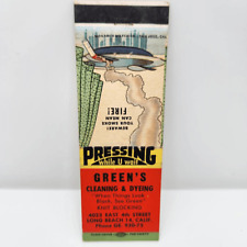 Vintage Matchcover Green's Cleaning & Dyeing Long Beach California picture