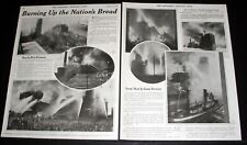 1918 OLD MAGAZINE PRINT AD, GRINNELL SPRINKLERS, BURNING UP THE NATIONS BREAD picture