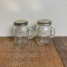 Vintage Golden Harvest Glass Mason Jar Salt & Pepper Shakers picture