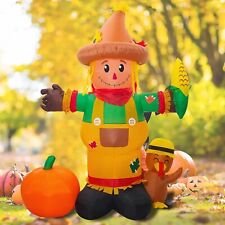 Thanksgiving Scarecrow Harvest Airblown Inflatable Decor LED BlowUp Autumn Fall picture