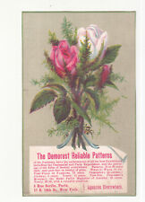 Mme Demorest Patterns Roses Turner Bros Dry Goods Portland ME Vict Card c1880s picture