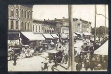 REAL PHOTO CHARLOTTE MICHIGAN DOWNTOWN STREET SCENE STORES POSTCARD COPY picture