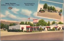 ANTHONY, New Mexico - Texas Postcard MOTEL CARAVAN Highway 80 Roadside Linen picture