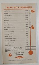 Vintage The Fat Boy's Thermometer & Fat Boy's Calorie Chart 1956 Dowell Inc picture