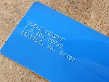 Vintage OCEAN BEAUTY Graphotype Addressograph Address Card Seattle Memorabilia picture