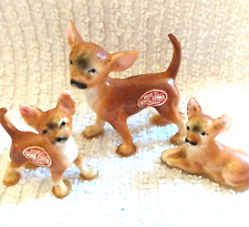3 Vintage Bradley Bone China Chihuahuas Japan picture