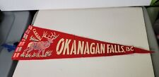 Vintage Pennant Flag Okanagan Falls B.C. British Columbia VTG Canada Elk Deer picture