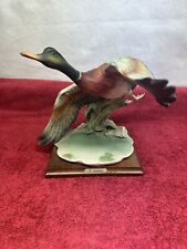 Giuseppe Armani Mallard Duck Wings Down Vintage Rare Figurine Made in Italy picture