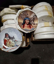 native american collector plates authenticity papers and trimmed in 14 karat gol picture