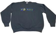 Vtg Mickey & Co Mickey Embroidered Spellout Crewneck Sweatshirt Size XL Black picture