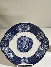 FRANZ ANTON MEHLEM -Flow Blue Malta- Germany Antique Cake Cabinet Plate EUC picture