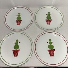 Holiday Plates from Starbucks 2006 In Box Set of 4 Topiary Christmas Plates VTG picture