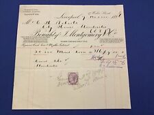 J Montgomery & Co Liverpool Mixed Corn 1891  Receipt R43387 picture