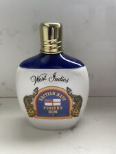 Vintage British Navy Pusser's Rum EMPTY Porcelain Hip Flask “West Indies” 200mL picture