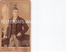 Cdv Card Young Man Boy H.Bown London Studio Photograph (180) pin hole picture