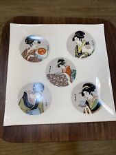 VTG Japanese Square Plate SETO K. ITO Porcelain Made In Japan Geisha BEAUTIFUL picture
