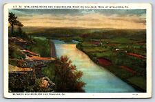 Postcard PA Wyalusing Towanda Scenic Rocks Susquehanna River Sullivan Trail H9 picture